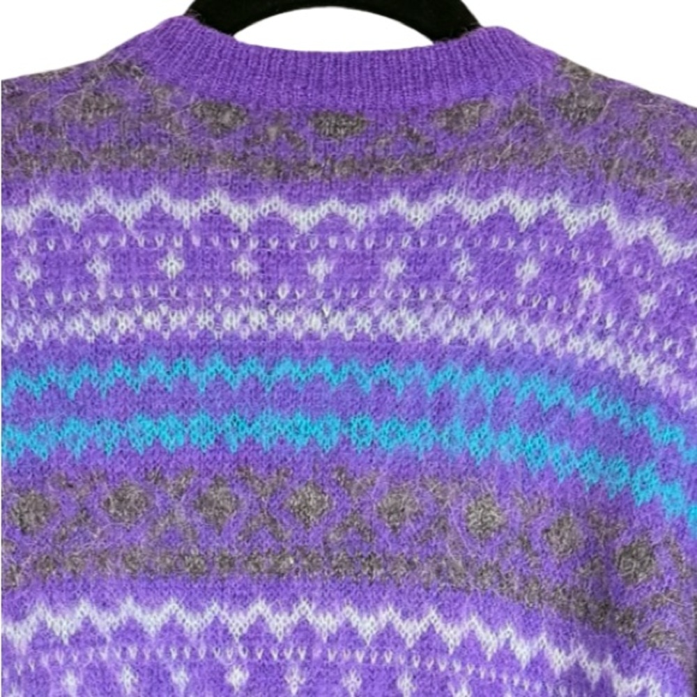 Vintage Cardo Tex Vibrant Purple Wool Cardigan Sweater - Picture 7 of 7